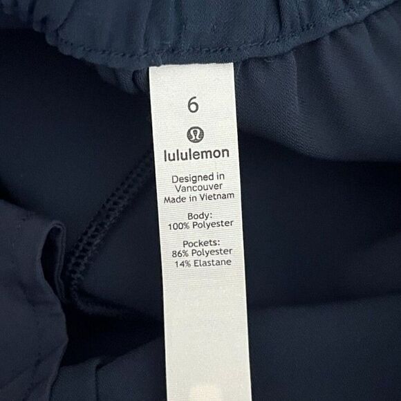 Lululemon Women's Size 6 Navy Blue Noir Crop Wide Leg Pull On Pants Trouser - Picture 6 of 11